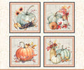 Bountiful Harvest Blocks 36" Panel Four blocks each about 16" x 16