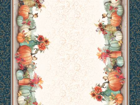 Bountiful Harvest Scene Double Border BOUN5880-E good for tablecloths valences table runners and other projects