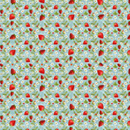 Berry Sweet Blue Strawberries & Flowers CD3406-BLUE