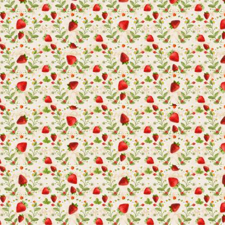 Berry Sweet Strawberries & Flowers CD3406-ECRU