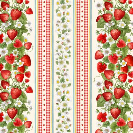 Berry Sweet Strawberry Cream Sweet Berry 11in Stripe CD3401-CREAM
