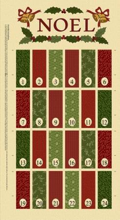 Cozy Christmas Advent Calendar Panel Multi 24" C111339P-MULTI Heavy Weight Fabric