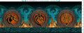 Dragons - Emerald Reign 22DRG-1 Border Stripe  approx 11" four per width