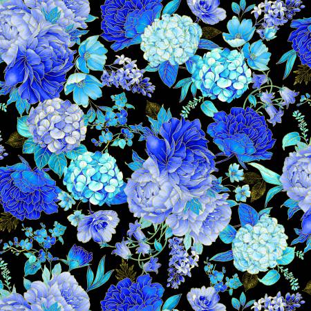 Escapade Black Floral Metallic Bouquet CM3793-BLACK