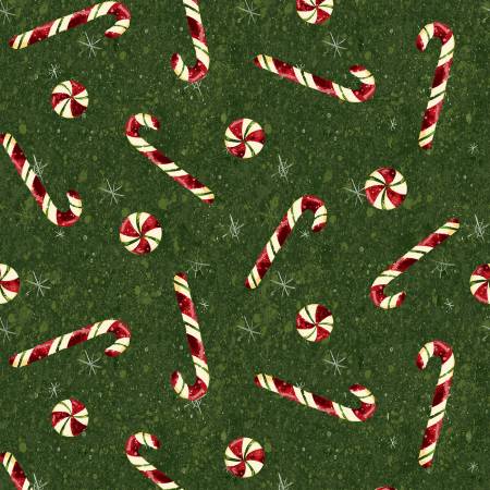 Gingerbread Christmas Tossed Candy Canes Y4124-112 Light Forest Candy