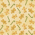 Gingerbread Christmas Tossed Gingerbreadmen Y4122-112 Yellow