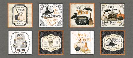 Hocus Pocus Eight 8"x8" Blocks  HPOC5823-MU 19" panel