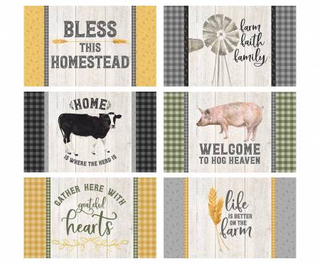 Homestead Life Placemat Panel P9454R-PANEL 36" x44" 6 Blocks
