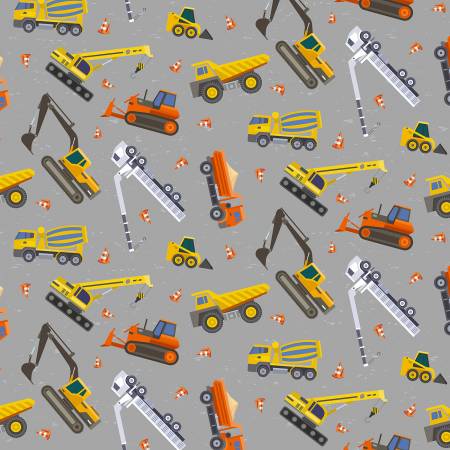 Let's Go Digital Construction Vehicles Y4465-6 Gray