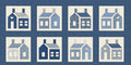 One Room School House Panel 03050 B Blue