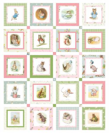 Peter Rabbit & Friends™ 36in x 43in Panel - PD15868R-PANEL 20 approx 8"x8