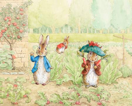 Peter Rabbit and Flopsy 30" Panel digitally printed