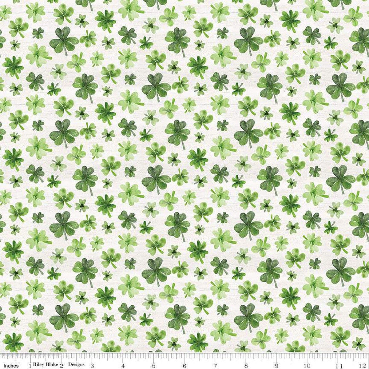 St. Patricks Day Tossed Shamrocks C12405 White