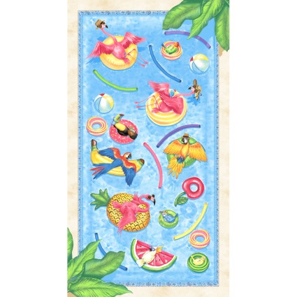 Tropical Bird Bath Flamingo Panel 24" 7620P-11