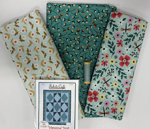 3 Yard Quilt Fabric Top Kit - Teal Play 3 yard quilt pattern and matching thread
