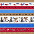 A Dogs Life border stripe 23421 br Multi