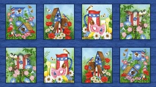 America the Beautiful Block Panel 1459 77 Blue