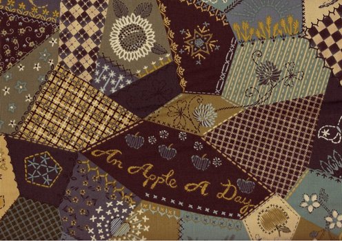 An apple a Day Patchwork Blue/Brown 02501  55