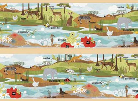 Animal Alphabet Flash Cards Border Stripe 21057