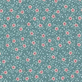 Annebella floral on teal 17510