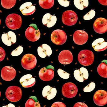 Apples and Slices FRUIT-CD2865 Black