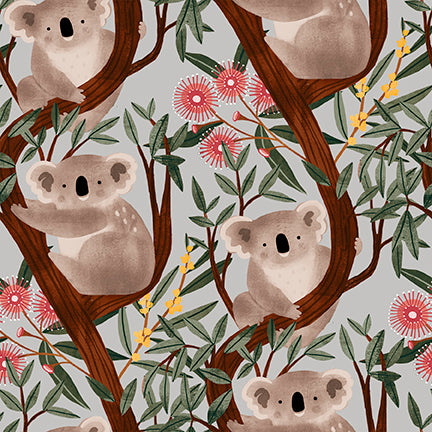 Aussie Friends Animals Koala Bears 2100-90 Gray