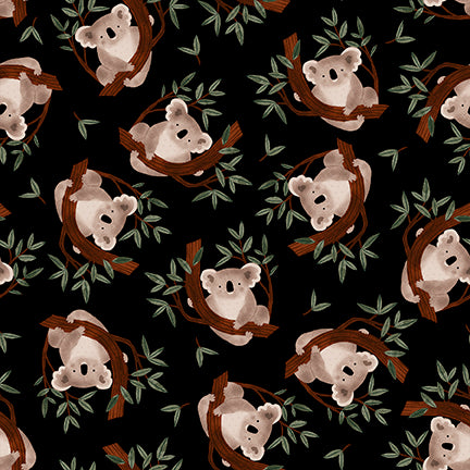 Aussie Friends Animals Koala Bears 2101-99 Black