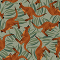 Aussie Friends Tossed Kangaroos 2099-66 Green