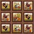 Autumn Bounty  Panel 28 motifs ~5"x5