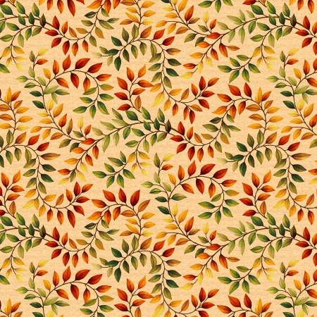 Autumn Fields Light Pumpkin Vine Leaves 8371S-35
