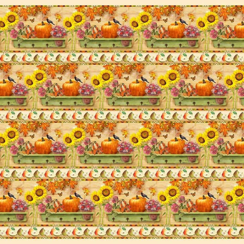 Autumn Splendor Border Stripe 274-31 Tan