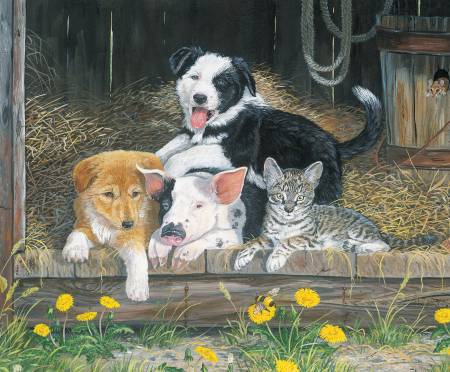 Barnyard Friends Panel Buddies Panel size is 36" x 43 1/2".P9321R-BUDDI
