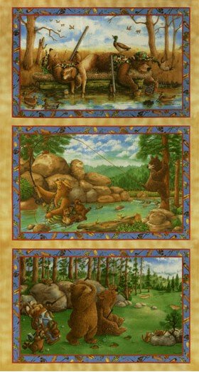 Bears Got Game Panel 1270 14 (3 squares ~12"x20")