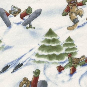 Beary Merry Christmas Snow Play Flannel F1759-Z