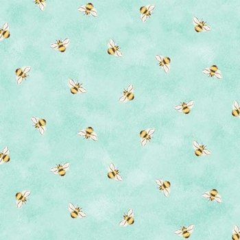 Bee My Baby Bees on Blue DC9087 Aqua D