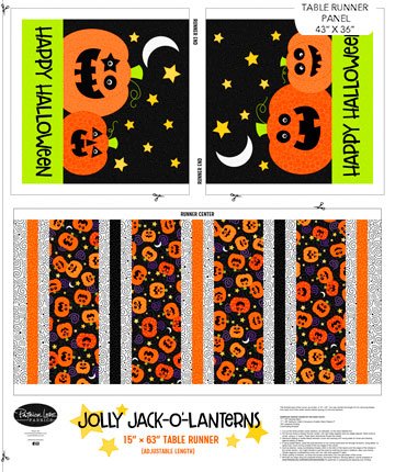 Beggar's Night Jolly Jack-o'-lanterns Table Runner 10159-99