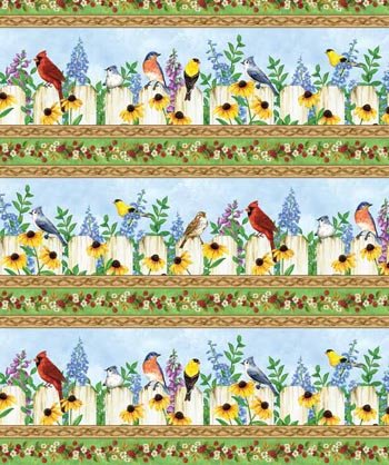 Berry Patch Border Stripe 28037 471 birds