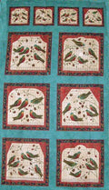 Bird Song Panel Teal Border 5980 12