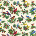 Birds & Berries Allover Cardinals & Birds 40004E-CREAM