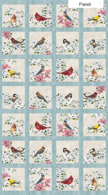 Joys of Spring Birds Panel  Blocks DP23006-11