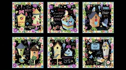 Blessed birdhouses Panel 24901 J black