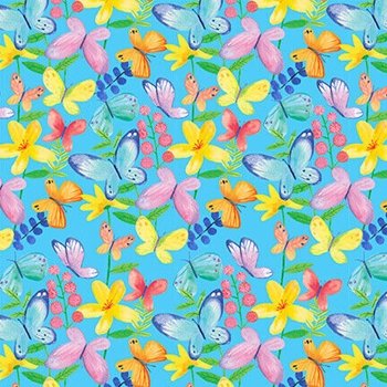 Bloom Bouquet Butterflies II Butterfly Flower 1819 75 Blue