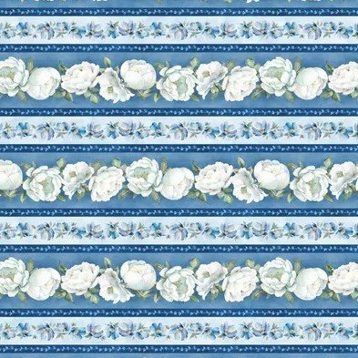 Blue Harmony Border Stripe 1665-33898-417 Blue