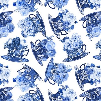 Blue Jubilee Tossed Teacups with Flowers 1729 01 Blue
