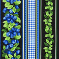 Blueberry Bushes Border Stripe C9145 Blueberries