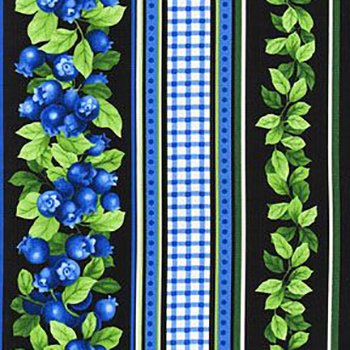 Blueberry Bushes Border Stripe C9145 Blueberries