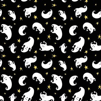 Boo! Glow Tossed Ghosts and Stars 246G 99 Black