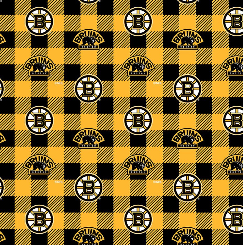 Boston Bruins 1190- Fleece Fabric Black and Yellow