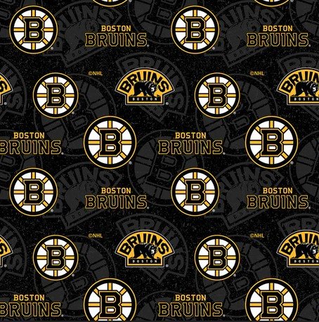 Boston Bruins 1199 - Cotton Fabric Black
