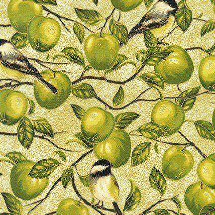 Bounty of the Season Apples and Birds AYM19832-7 Green